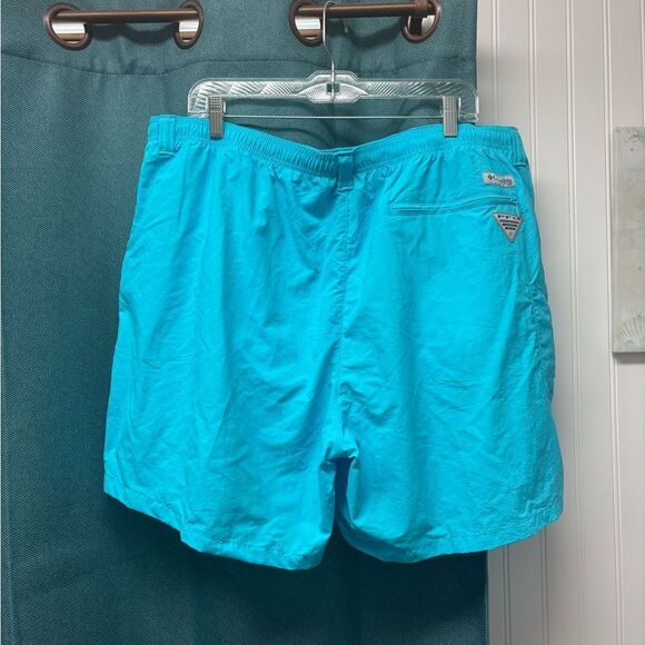 NWT Columbia UPF 50 Omni-Shade Swim Trunks, Light Blue/Teal, Size XXL - Picture 2 of 6